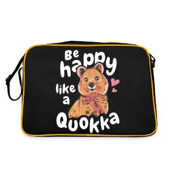 Short-tailed kangaroo quokka animal - Retro Bag - black/gold - Back