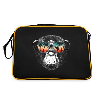 Monkey Monkey Animal Gorilla Chimpanzee - Retro Bag - black/gold - Back