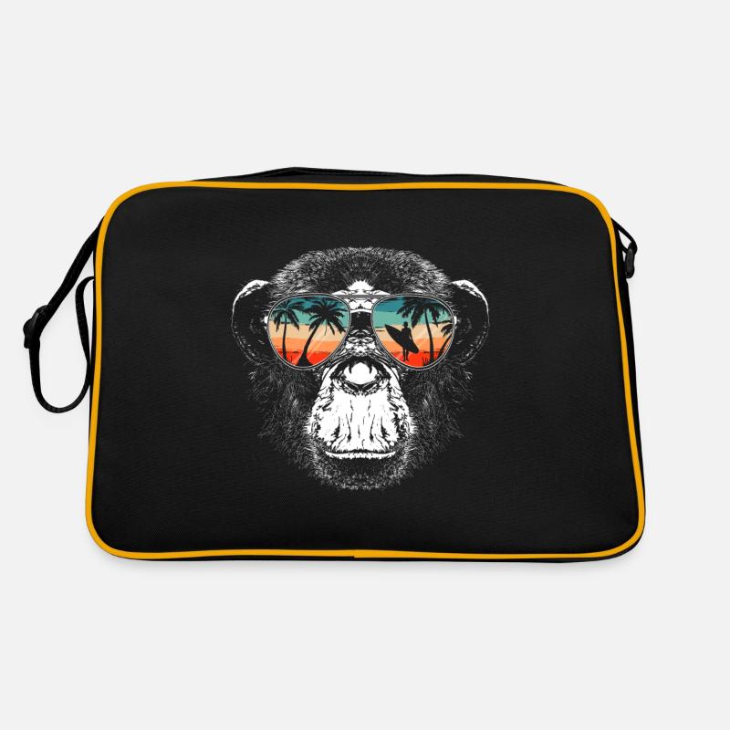 Affe Affen Tier Gorilla Schimpanse Retro Tasche