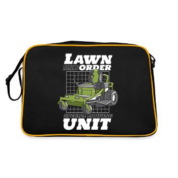 Lawn mower lawn mowing mower garden - Retro Bag - black/gold - Back