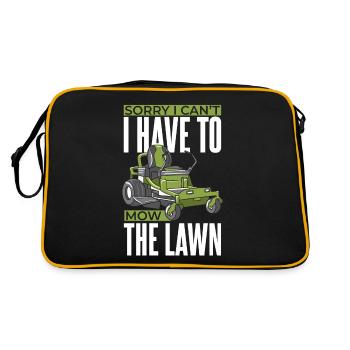Lawn mower lawn mowing mower garden - Retro Bag - black/gold - Back