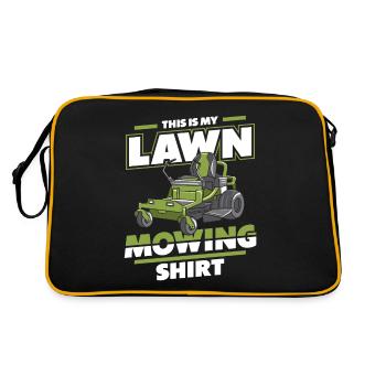 Lawn mower lawn mowing mower garden - Retro Bag - black/gold - Back