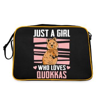 Short-tailed kangaroo quokka animal - Retro Bag - black/gold - Back