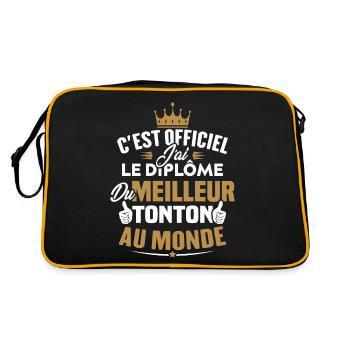 J'ai le diplôme du meilleur tonton au monde - Sac Retro - noir/or - Dos