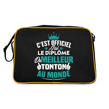 J'ai le diplôme du meilleur tonton au monde - Sac Retro - noir/or - Dos