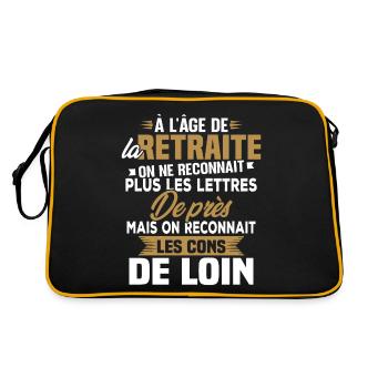 Avec l'age on reconnaît les cons de loin - Sac Retro - noir/or - Dos