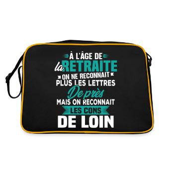 Avec l'age on reconnaît les cons de loin - Sac Retro - noir/or - Dos