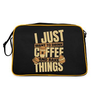 Bäcker Backen - Retro Tasche - Schwarz/Gold - Hinten