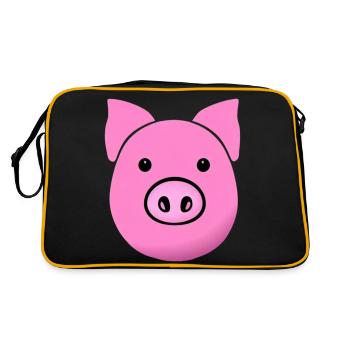 Cochon doux Cochons Kawaii Animal 5 - Sac Retro - noir/or - Dos