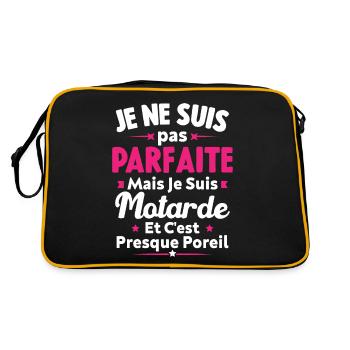 Pas parfaite mais je suis Motarde - Sac Retro - noir/or - Dos