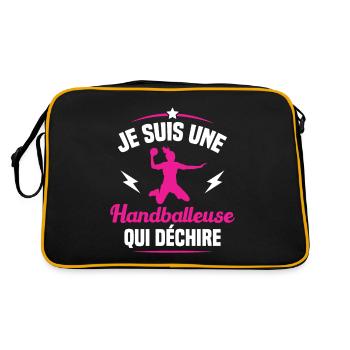 Je suis une handballeuse qui déchire - Sac Retro - noir/or - Dos