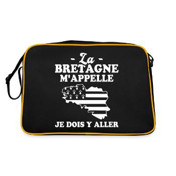 La bretagne m'appelle humour breton homme - Sac Retro - noir/or - Dos