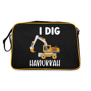 Excavator Driver Excavator Hanukkah - Retro Bag - black/gold - Back