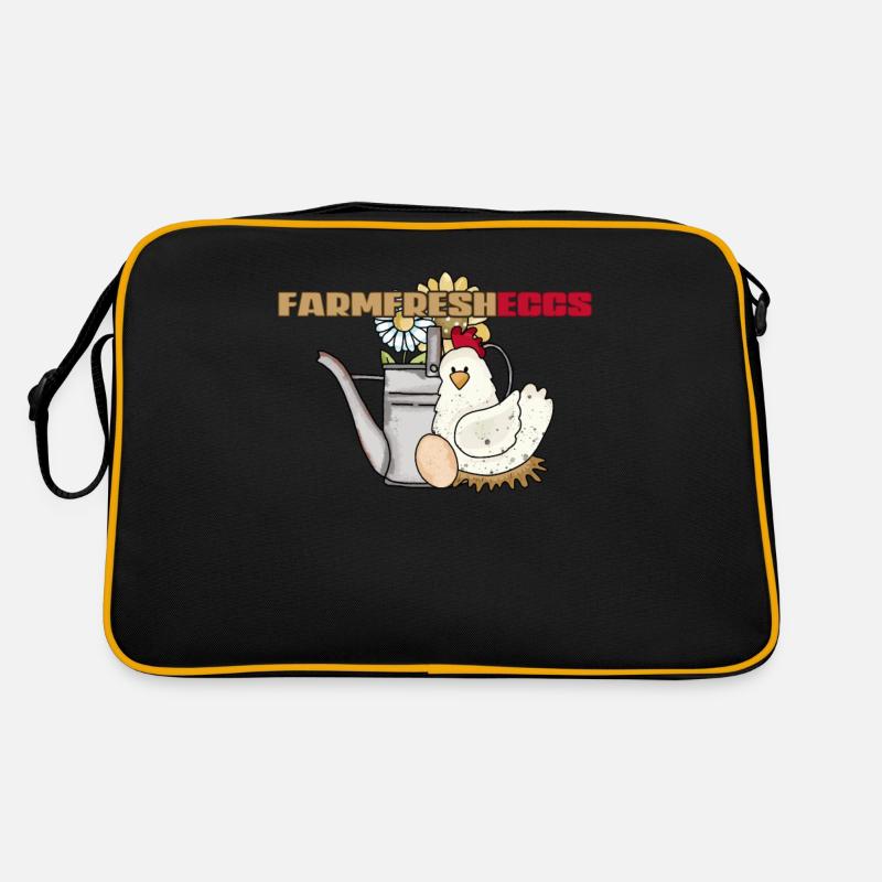 Vintage Chicken Watering Can Farm Fresh Eggs Retro Bag