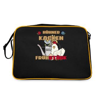 Vintage Chicken Watering Can Chicken Poop Breakfast - Sac Retro - noir/or - Dos