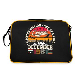 Born December 1961 61st birthday gift - Retro Bag - black/gold - Back