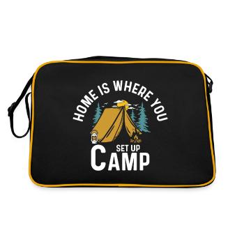 La maison est l’endroit où vous installez votre campement - Sac Retro - noir/or - Dos