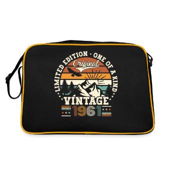 Vintage vintage 1961 61st birthday gift man - Retro Bag - black/gold - Back