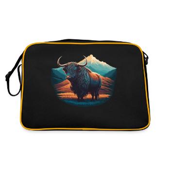 Yak Illustration - Retro Bag - black/gold - Back