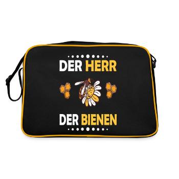 Bienenzucht und Honig - Retro Tasche - Schwarz/Gold - Hinten