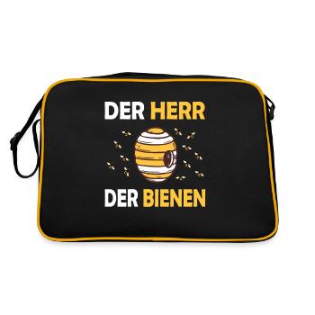 Bienenzucht und Honig - Retro Tasche - Schwarz/Gold - Hinten