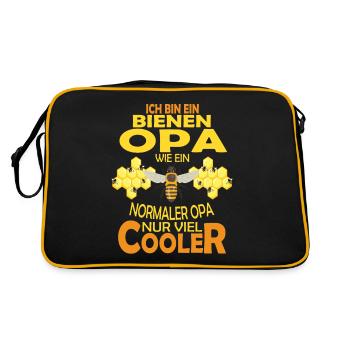 Bienenzucht und Honig - Retro Tasche - Schwarz/Gold - Hinten