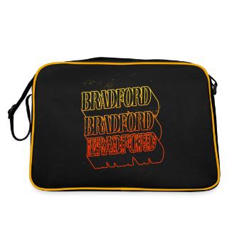Bradford England UK City Skyline Home Font - Retro Bag - black/gold - Back