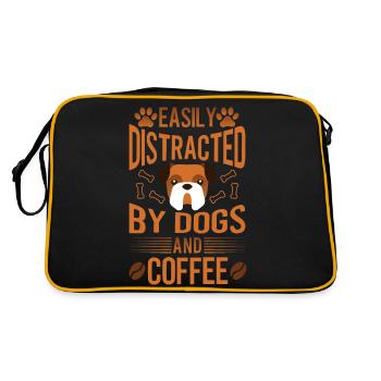 Easily distracted by dogs and coffee - Retro Bag - black/gold - Back
