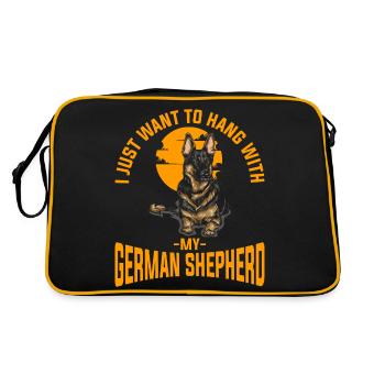 Je veux juste travailler avec mon berger allemand - Sac Retro - noir/or - Dos