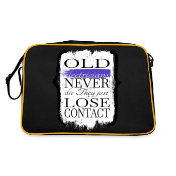 electrical electrician coffee electrician humor - Retro Tasche - Schwarz/Gold - Hinten