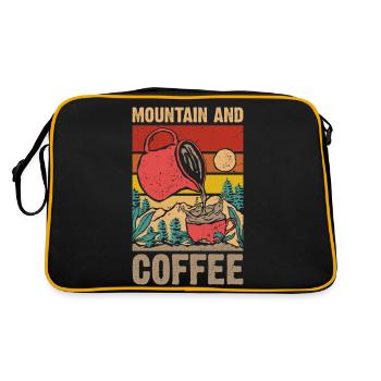 Mountain and coffee - Retro Bag - black/gold - Back