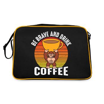 Be brave and drink coffee - Retro Bag - black/gold - Back