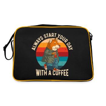 Commencez toujours votre journée avec un café - Sac Retro - noir/or - Dos