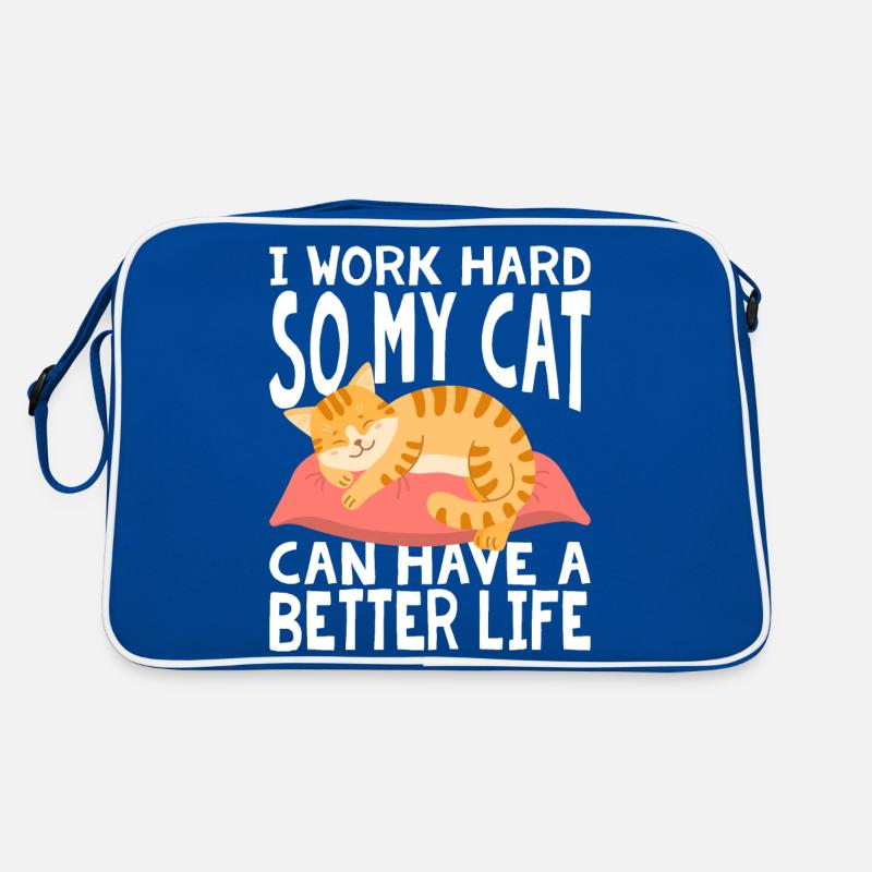Ich Arbeite Hart, Damit Meine Katze Retro Tasche