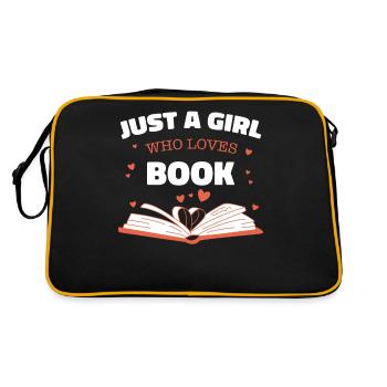 Bücher Buch lesen Bücherei Bibliothek Bücherwurm - Retro Tasche - Schwarz/Gold - Hinten