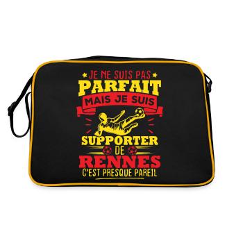 Pas parfait mais je suis supporter de Rennes - Sac Retro - noir/or - Dos