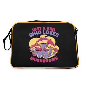 Mushroom Mushrooms Funghi Mushroom - Retro Bag - black/gold - Back