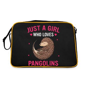 Pangolin Animal Pangolins en voie de disparition Ar - Sac Retro - noir/or - Dos
