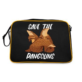 Pangolin Animal Pangolins en voie de disparition Ar - Sac Retro - noir/or - Dos