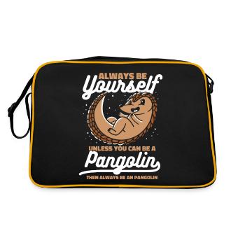 Pangolin Animal Pangolins en voie de disparition Ar - Sac Retro - noir/or - Dos