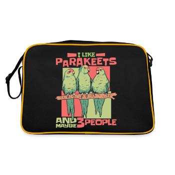 Parakeet Budgerigar Bird Animal - Retro Bag - black/gold - Back