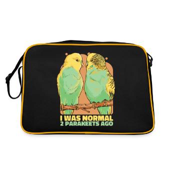 Parakeet Budgerigar Bird Animal - Retro Bag - black/gold - Back