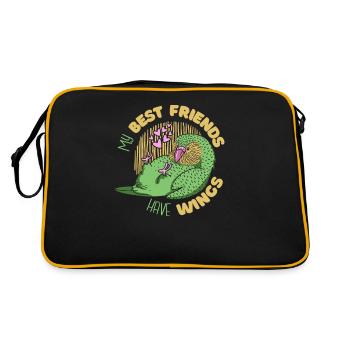 Parakeet Budgerigar Bird Animal - Retro Bag - black/gold - Back