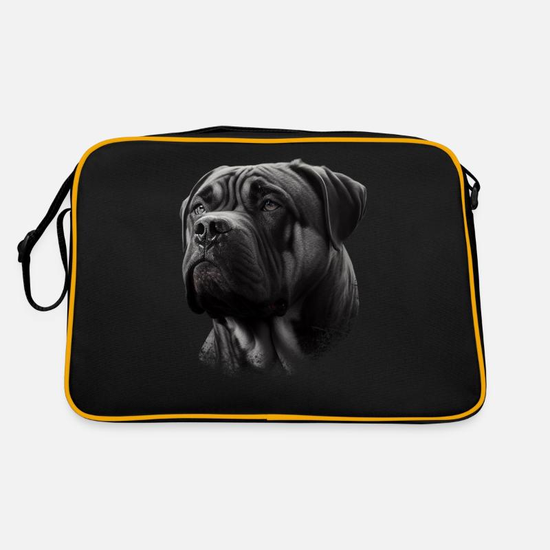 Cane Corso Hund - Retro Tasche - Schwarz/Gold