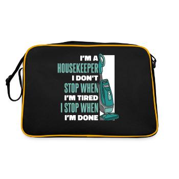 Housekeeping Housekeeper Cleaner Cleaning - Retro Bag - black/gold - Back