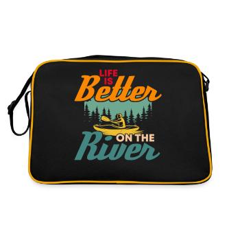 Life is better on the river - Retro Bag - black/gold - Back