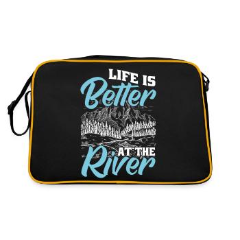 Life is better on the river - Retro Bag - black/gold - Back