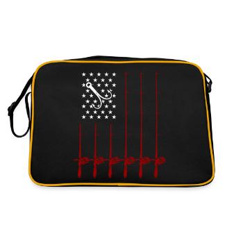 Fun fishing design - Retro Bag - black/gold - Back