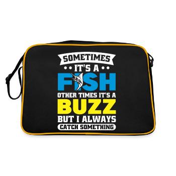 Hier Fishy Fishy Design - Retro Tasche - Schwarz/Gold - Hinten