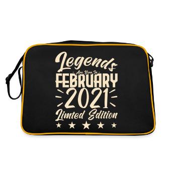 Birth in February 2021. Birthday gift. - Retro Bag - black/gold - Back